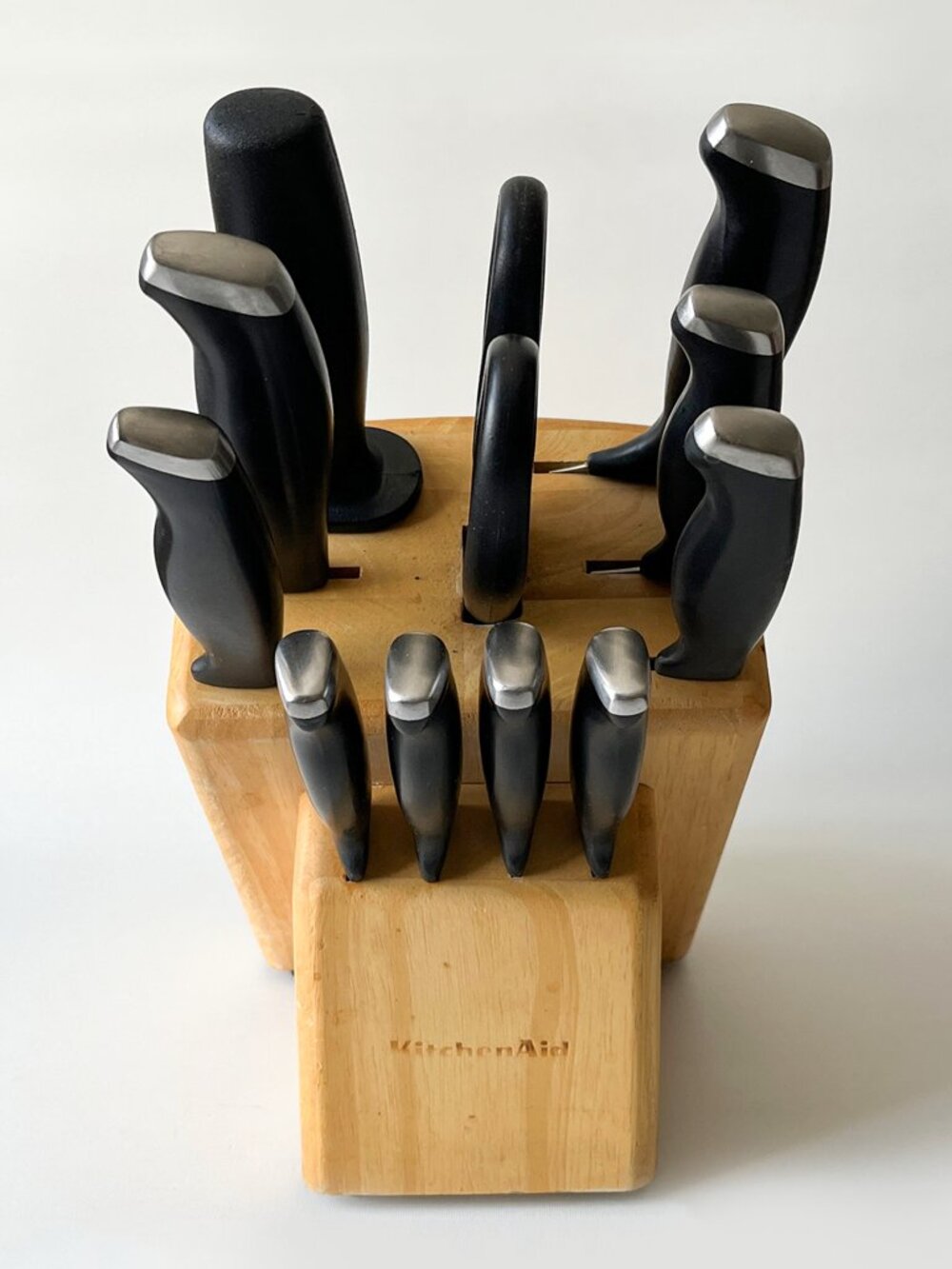 KitchenAid 12-Piece Kitchen Knife Block Set Stainless Steel with Wooden Block